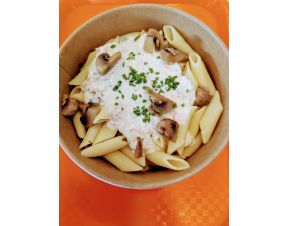 #  pâtes au saumon et champignons 