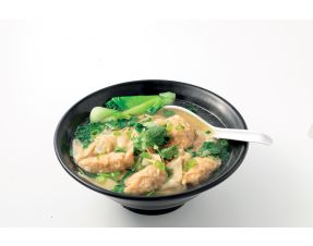 Soupe de nouilles aux raviolis de crevettes 鲜虾水饺面汤